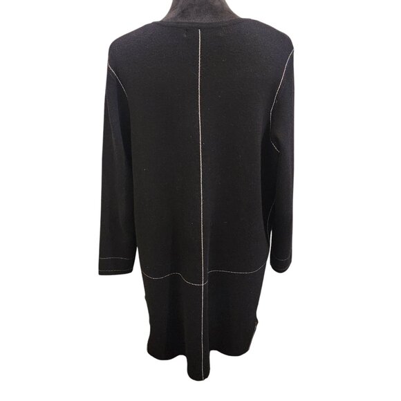 Elena Wang Black Open Front Cardigan Size XL - Picture 7 of 9